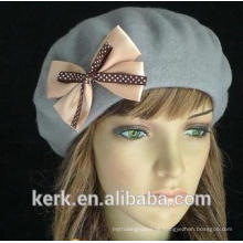 Kundenspezifisches Art und Weisekleid strickte Hut und Großhandelsbowknot Beanies, die Hüte stricken